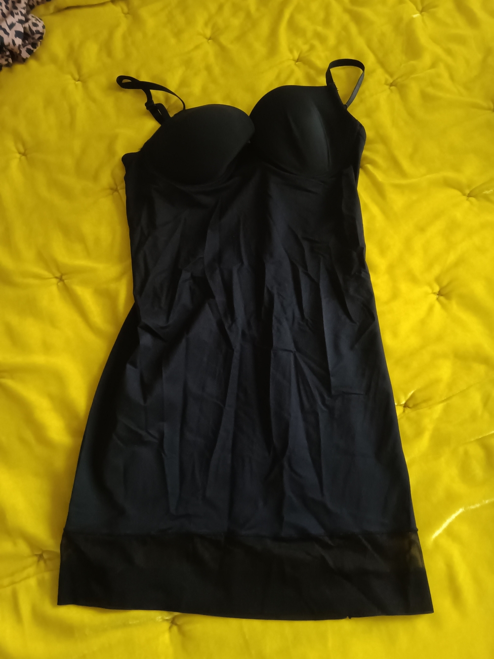 Black Slip Dress with Built-In Bra
